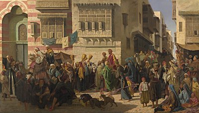 A Sheikh and His Son Entering Cairo on Their Return from a Pilgrimage to Mecca by Robert Dowling